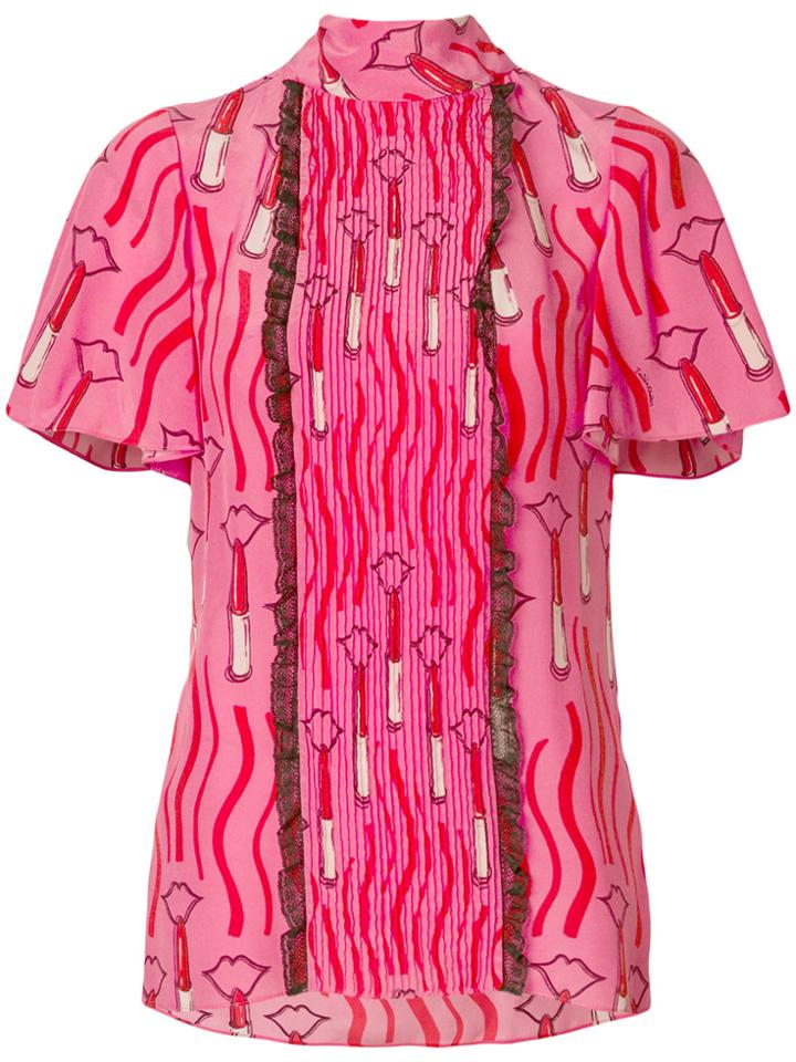 Valentino Lipstick Waves Print Top - Unavailable