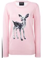 Markus Lupfer Sequinned Fawn Sweater - Pink & Purple