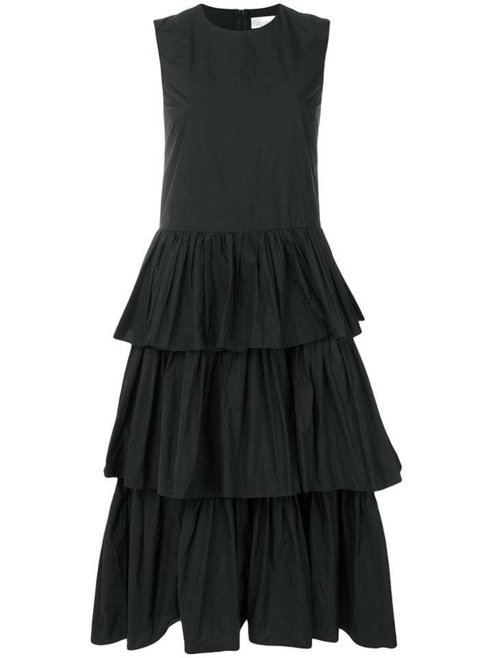 Red Valentino Frill-layered Midi Dress - Black