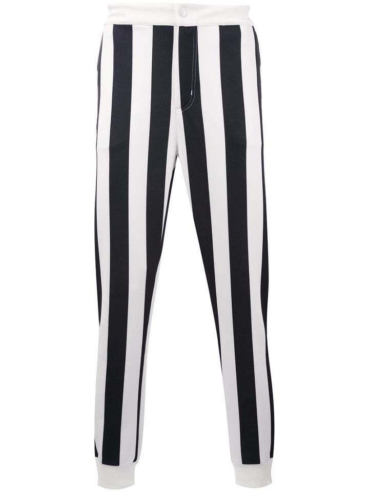 Kappa - Drop-crotch Striped Trousers - Men - Polyester - S, White, Polyester