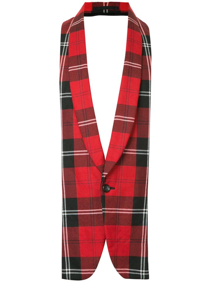Comme Des Garçons Vintage Tartan Deconstructed Waistcoat - Red