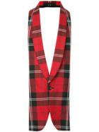Comme Des Garçons Vintage Tartan Deconstructed Waistcoat - Red