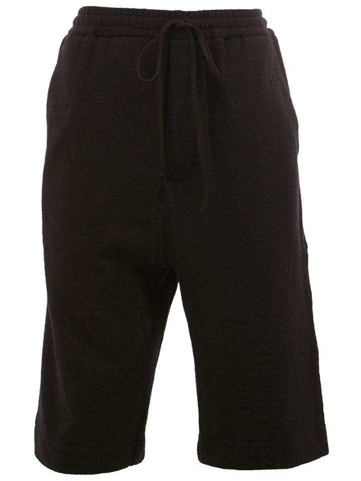 Song For The Mute Drawstring Track Shorts, Men's, Size: 44, Black, Cotton/polyester/wool