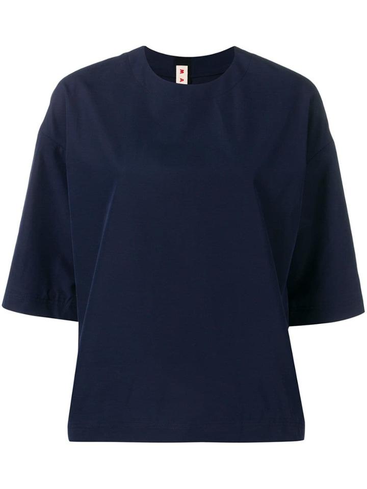 Marni Poplin Short Sleeved Blouse - Blue