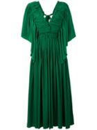 Rochas - Pleated Dress - Women - Silk - 44, Green, Silk