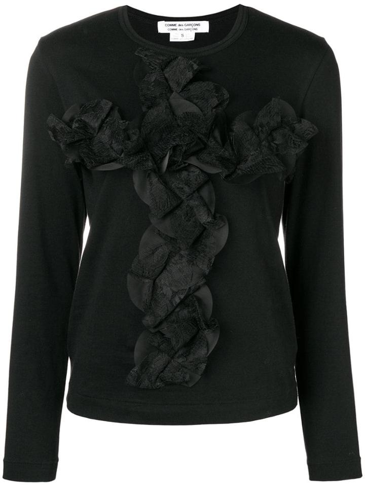 Comme Des Garçons Comme Des Garçons Ruffle Detail Sweater - Black