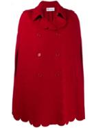 Red Valentino Scalloped Double-breasted Cape