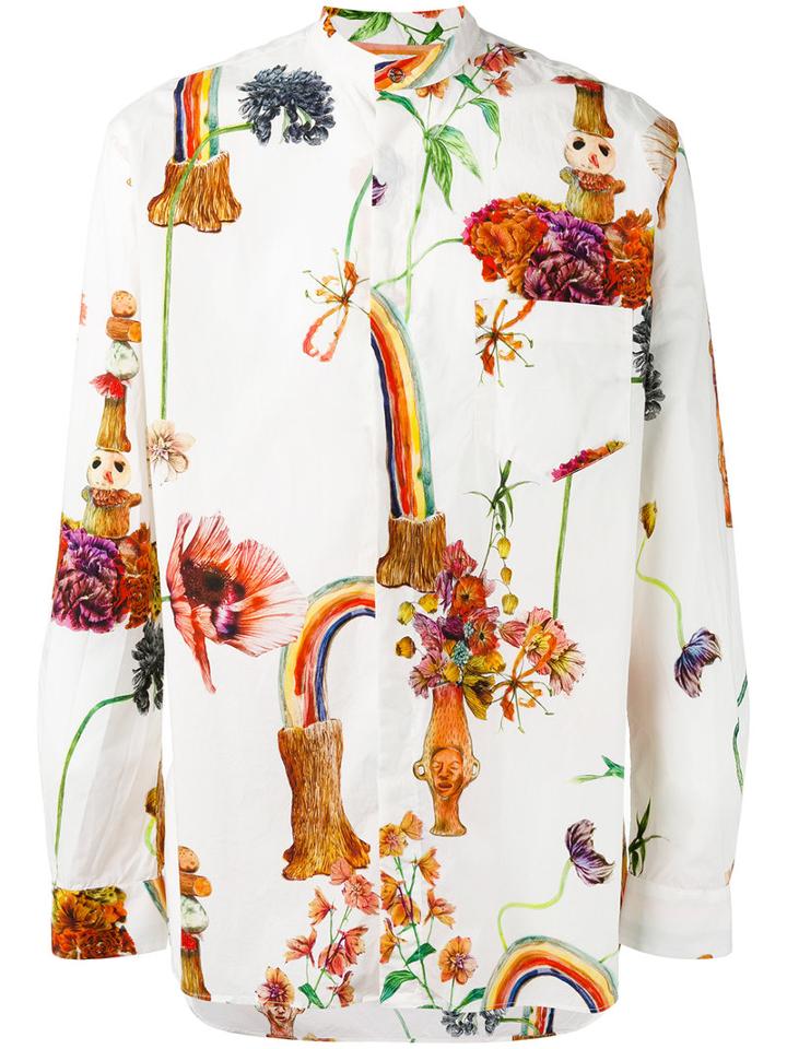 Paul Smith - Printed Band Collar Shirt - Men - Cotton - Xl, Cotton