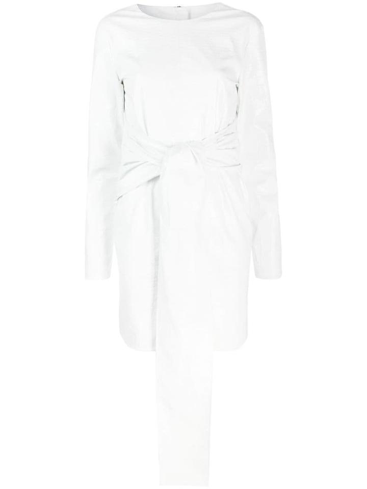 Msgm Wrap Belted Mini Dress - White