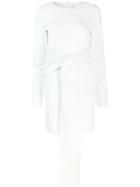 Msgm Wrap Belted Mini Dress - White
