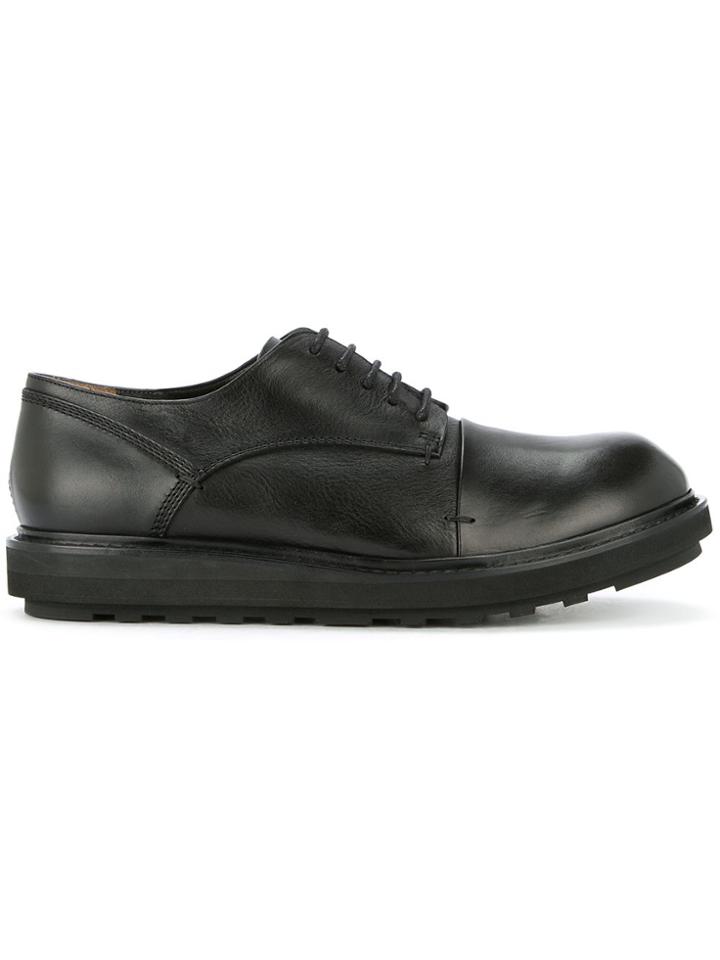 Isabel Benenato Ridged Sole Derby Shoes - Black