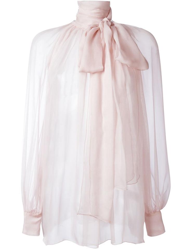 Blumarine Neck Tie Blouse, Women's, Size: 44, Pink/purple, Silk