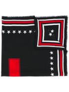 Givenchy 17 Print Scarf, Men's, Black, Virgin Wool/silk