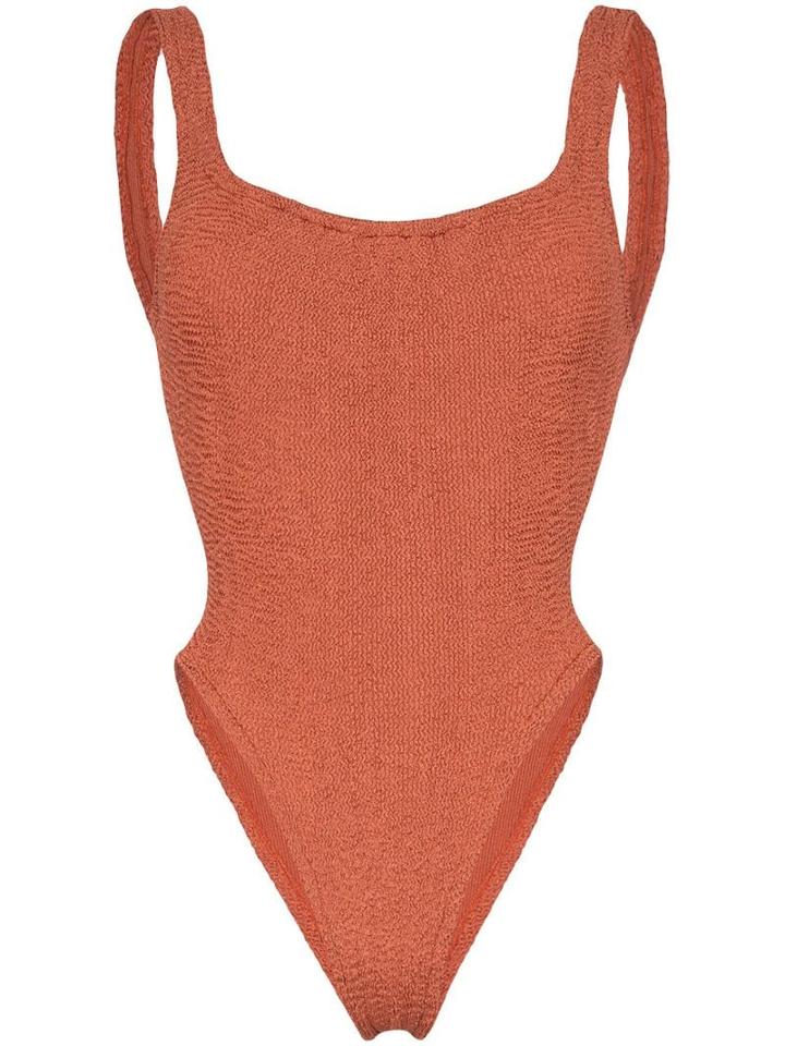 Hunza G Isolde Domino Crinkle Swimsuit - Brown