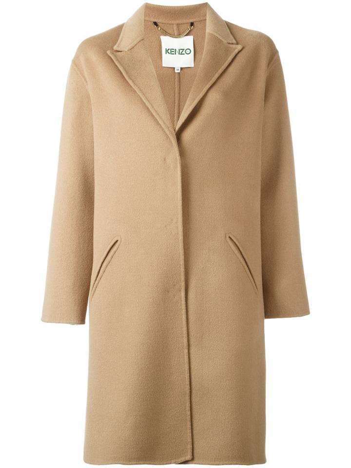 Kenzo Single Breasted Coat - Nude & Neutrals