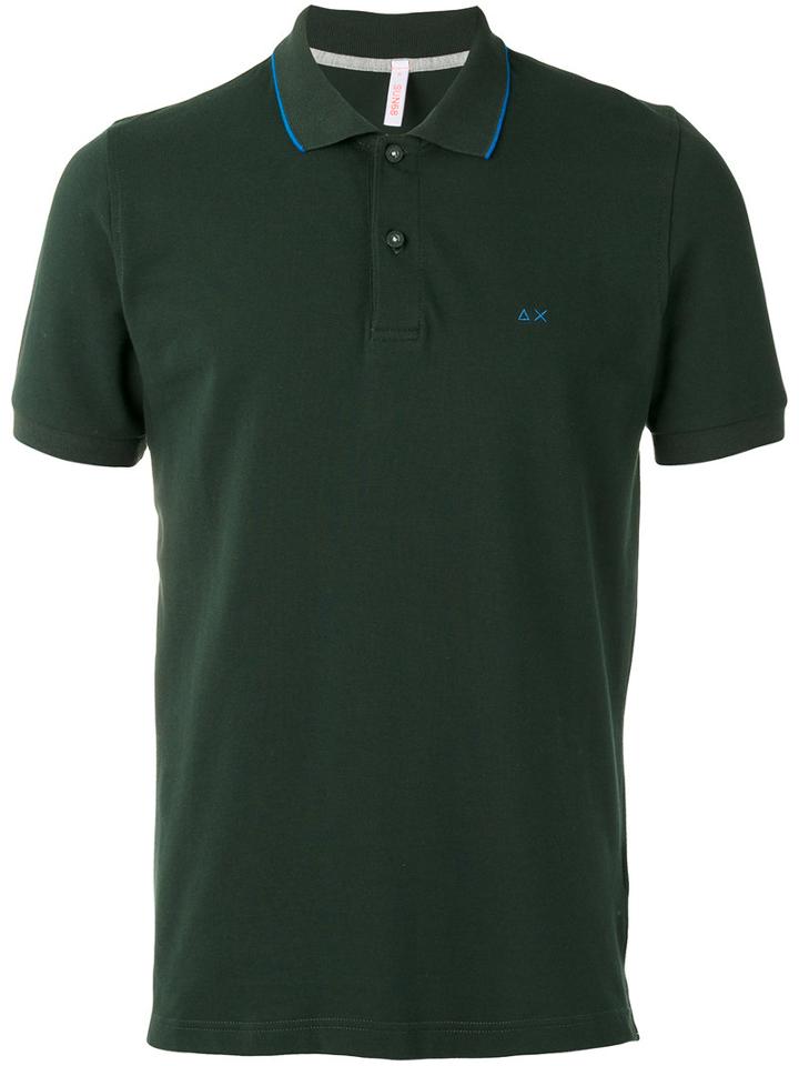 Sun 68 - Contrast Collar Polo Shirt - Men - Cotton/spandex/elastane - Xxl, Green, Cotton/spandex/elastane