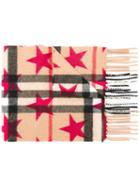 Burberry Kids Mini 'classic' Check And Star Print Scarf, Girl's, Nude/neutrals