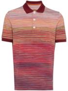 Missoni Striped Cotton Polo Shirt - Red