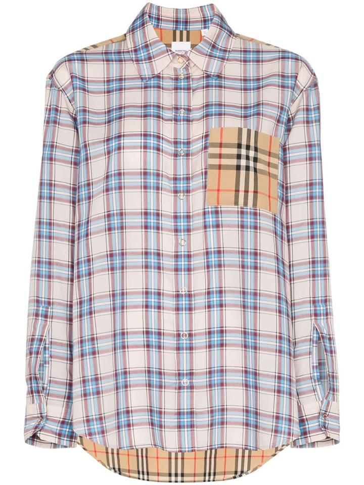 Burberry Payton Contrast Check Shirt - Blue