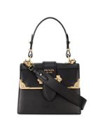 Prada Cahier Medium Leather Tote - Black