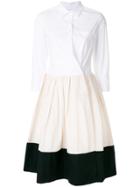 Sara Roka Panelled Shirt Dress - White