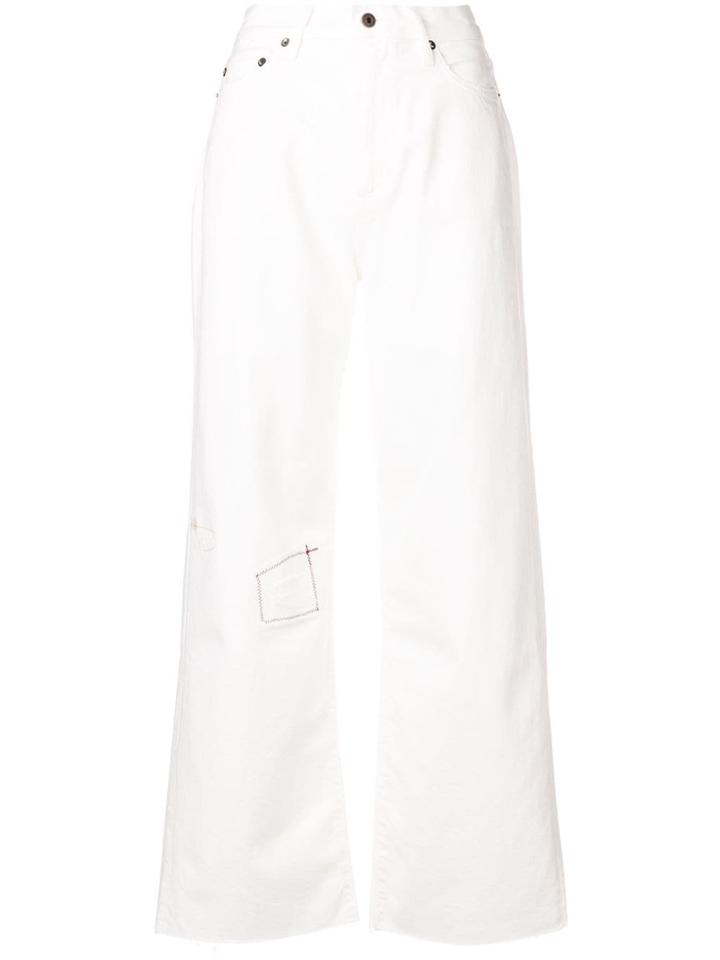 Simon Miller Stitched Wide Leg Jeans - White