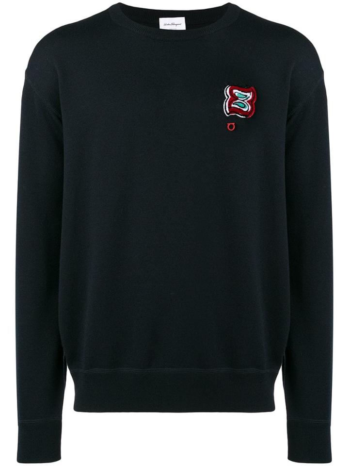 Salvatore Ferragamo Gancio Patch Jumper - Blue