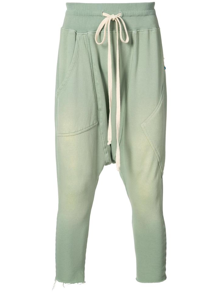 L'equip - Drop Crotch Joggers - Men - Cotton/spandex/elastane - S, Green, Cotton/spandex/elastane