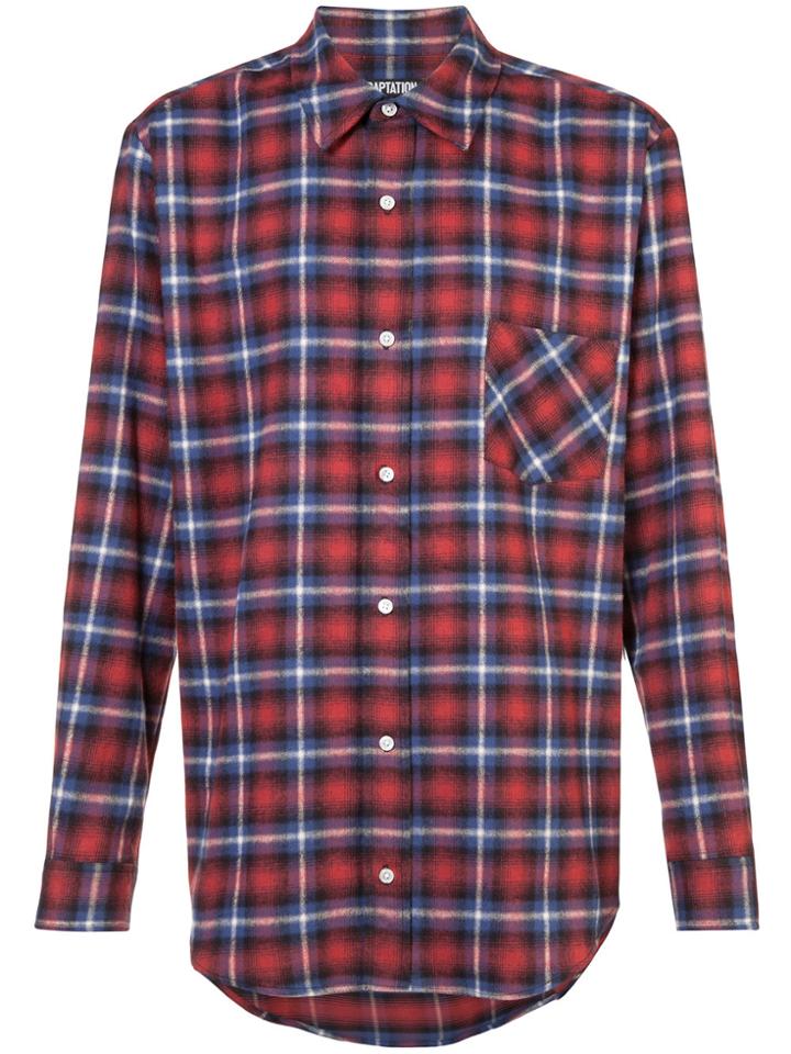 Adaptation Printed Back Plaid Shirt - Red