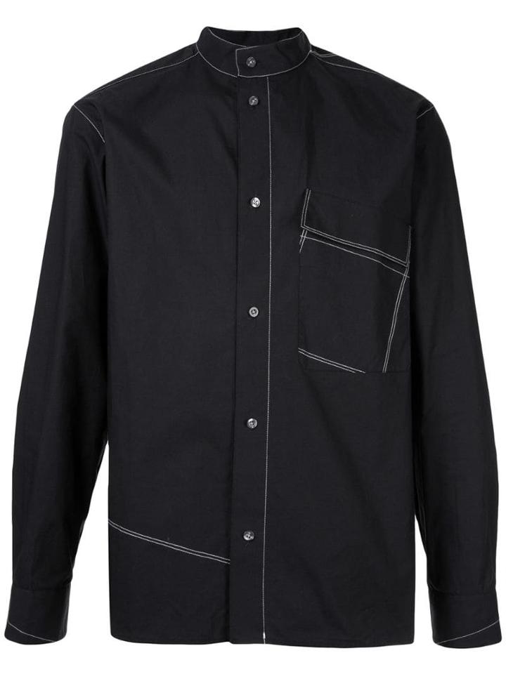 3.1 Phillip Lim Contrast Stitch Detail Shirt - Black