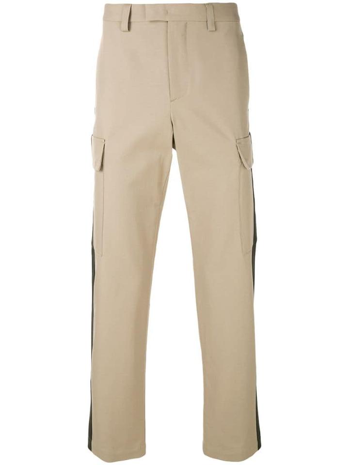 Msgm Side Stripe Trousers - Neutrals