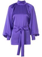 Dalood Roll-neck Loose Blouse - Purple