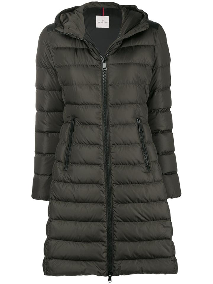 Moncler Zipped Padded Coat - Brown