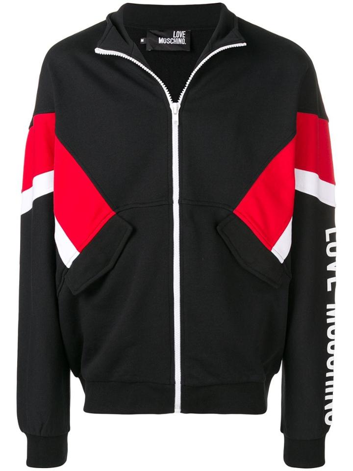 Love Moschino Contrasting Panel Bomber Jacket - Black