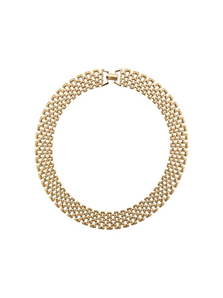 Susan Caplan Vintage 1980s Napier Watchband Necklace - Gold