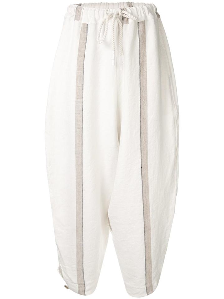 Bassike Striped Voluminous Trousers - White
