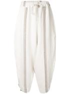 Bassike Striped Voluminous Trousers - White
