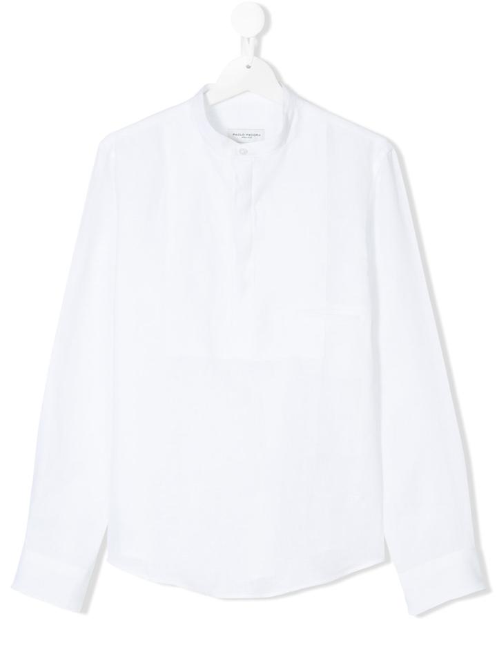 Paolo Pecora Kids Long Sleeve Shirt - White