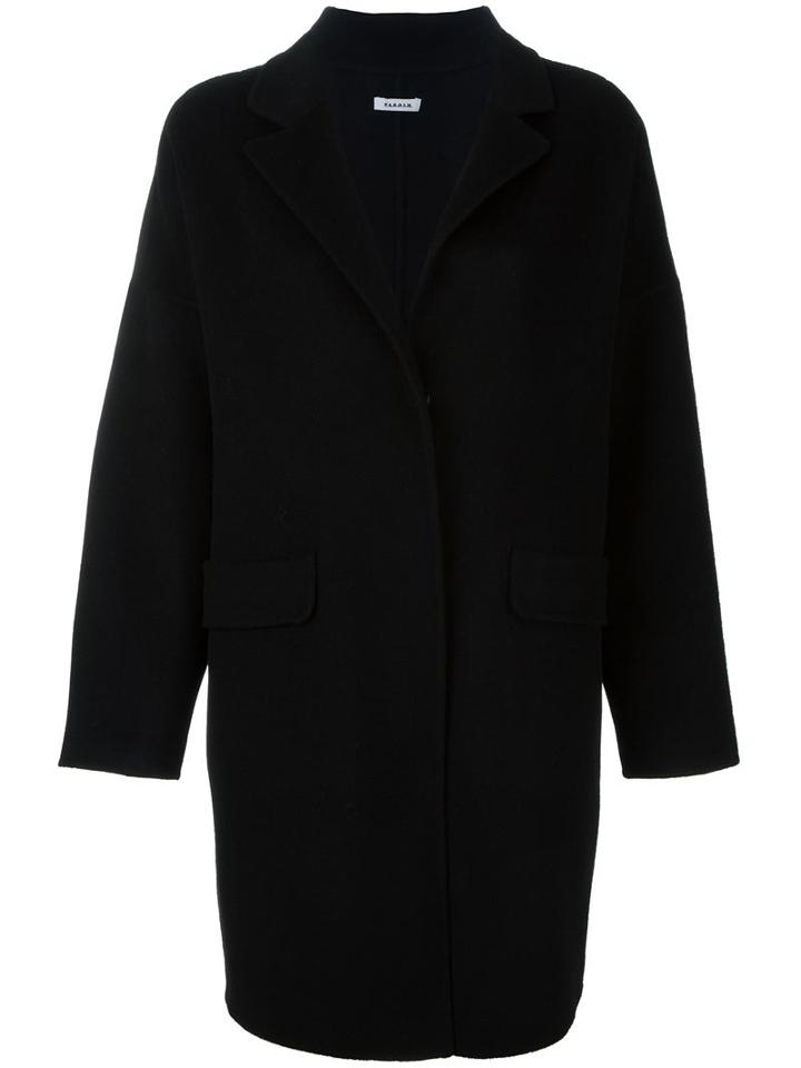 P.a.r.o.s.h. Single Breasted Coat, Women's, Size: Medium, Black, Polyester/wool