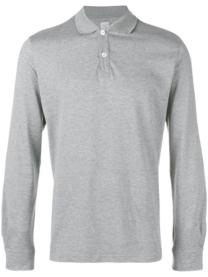 Eleventy Button Polo Jumper - Grey
