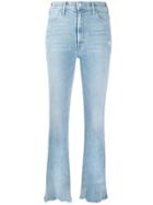 Mother Chewed Ankle Slim Fit Jeans - Blue