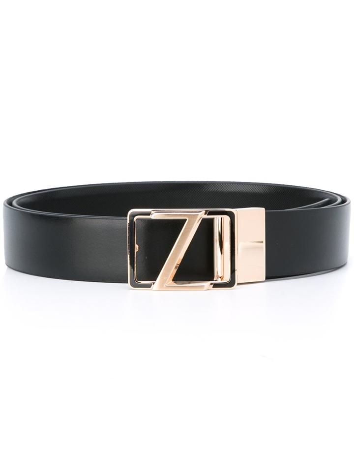 Classic Belt, Men's, Size: 110, Black, Calf Leather, Ermenegildo Zegna