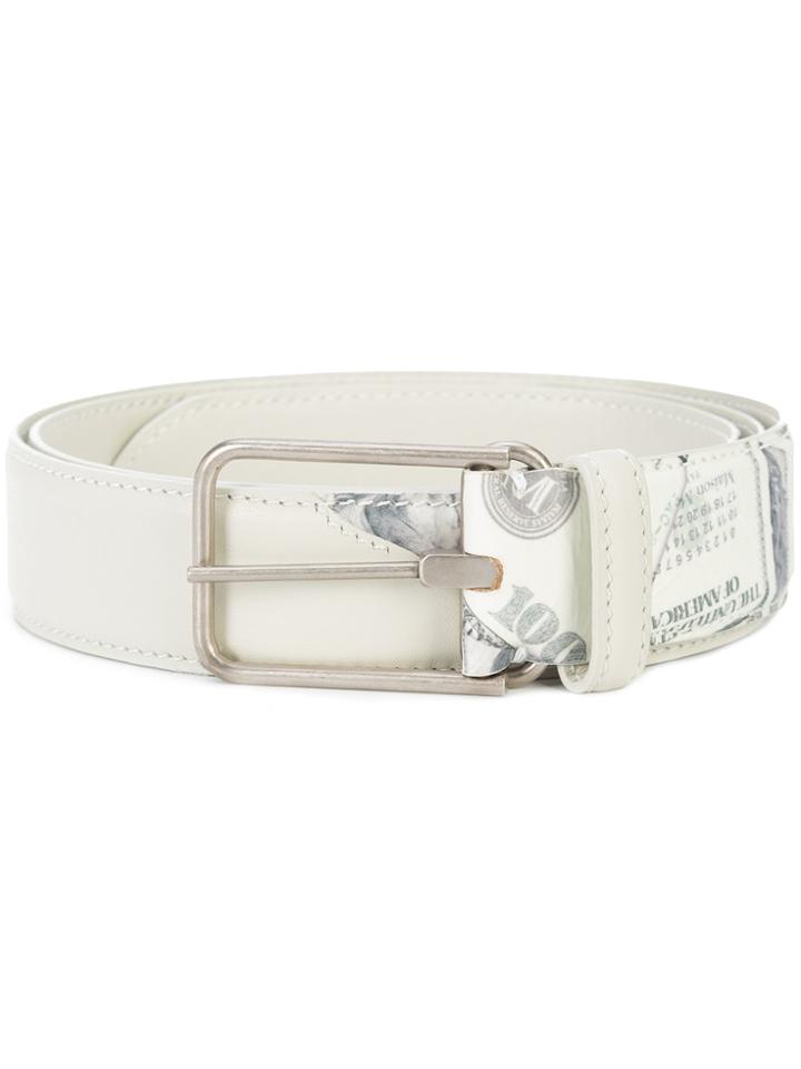 Maison Margiela Dollar Print Belt - White