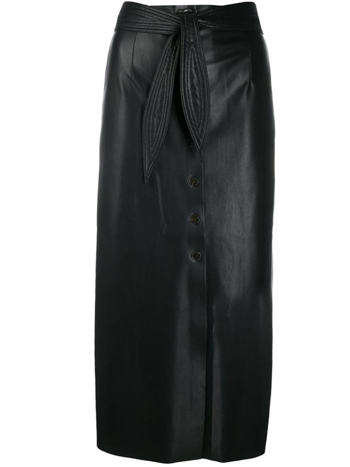 Nanushka Faux Leather Midi Skirt - Black