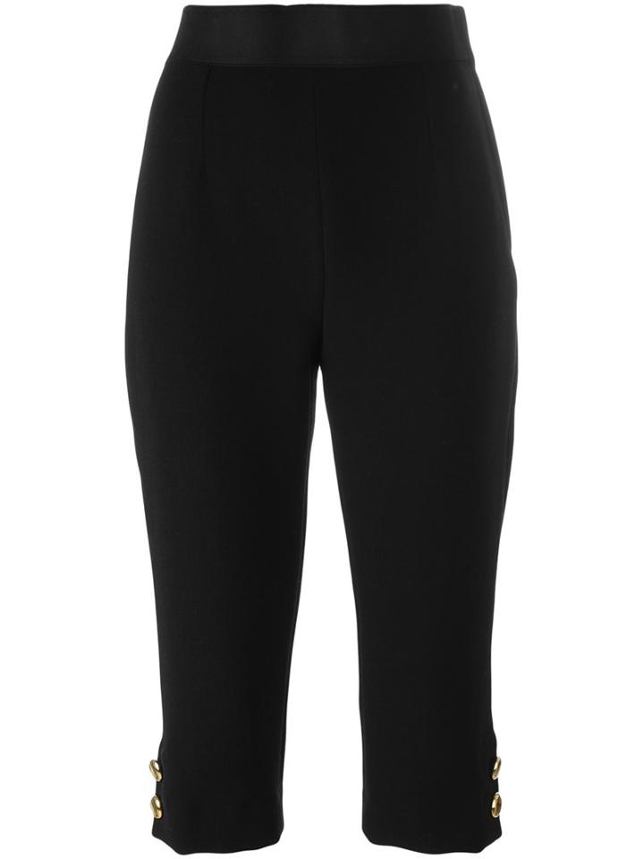 Dolce & Gabbana Capri Trousers, Women's, Size: 42, Black, Polyester/spandex/elastane/virgin Wool