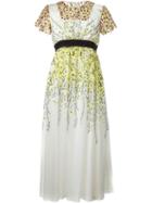 Giambattista Valli Embroidered Sleeve Floral Midi Dress