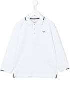 Armani Junior Longsleeved Polo Shirt, Boy's, Size: 10 Yrs, White