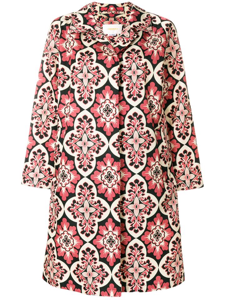 La Doublej Nylon Loden Palazzo Coat - Pink & Purple