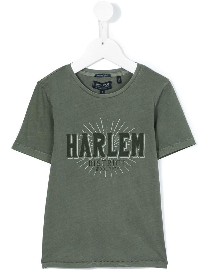 Woolrich Kids Harlem Print T-shirt, Boy's, Size: 12 Yrs, Green