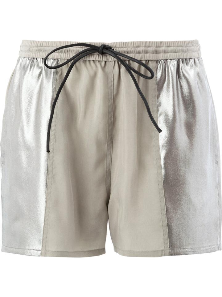 Ilaria Nistri Metallic Drawstring Shorts - Grey